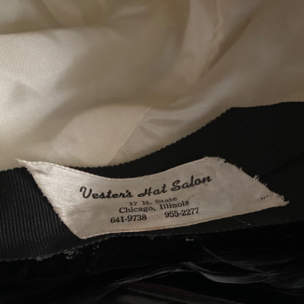 Vintage Custom Black Feather Hat - Picture 7 of 8